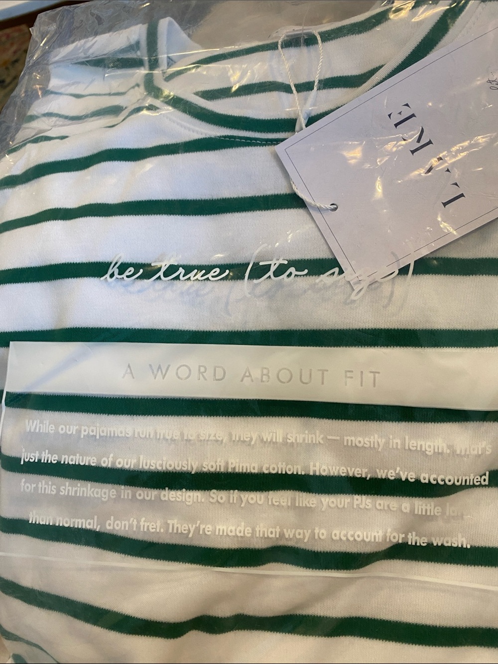 LAKE - Brand New - Pima Crew Long- Short set in Classic Green Anchor Stripes - Picture 4 of 6